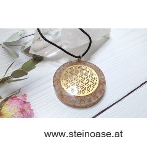 Orgon Anhänger: Sonnenstein & Blume des Lebens